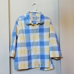 Lemon Grass Plaid Top.  Size 3x